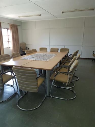 Boardroom with table and chairs donated by Nedbank