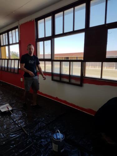 Johan painting in the library